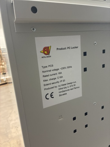 1492990-18 Charging cabinet RECOVER with 10 compartments 1800x400x500 mm, gray with black doors