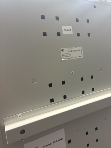 1492990-21 Charging cabinet RECOVER with 10 compartments 1800x400x500 mm, gray with black doors