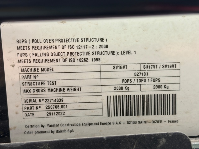 1493054-24 Crawler excavator Yanmar SV19 VT -2023