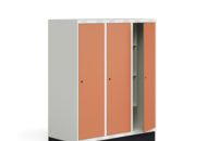 1492977 Elevskåp ROZ 3 sektioner, inkl. sockel, 1510x1200x550 mm, röd