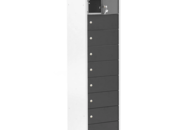 1492990 Charging cabinet RECOVER with 10 compartments 1800x400x500 mm, gray with black doors