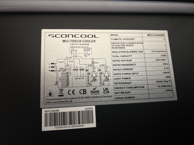 1493236-12 Display fridge Scandomestic MDC2584BB