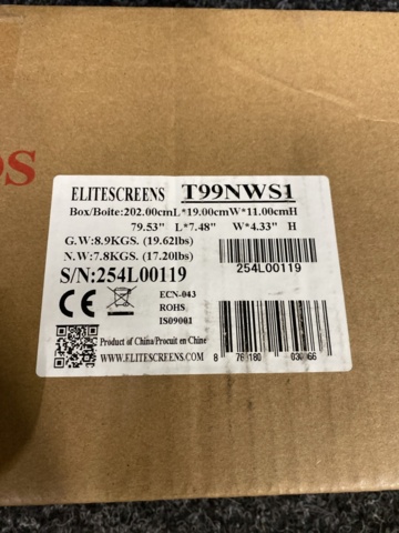 1489259-3 Elite Screen 99" Tripod screen