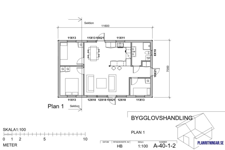 1493486-2 Frame for a single-storey holiday home or smaller villa of approximately 80 sq m