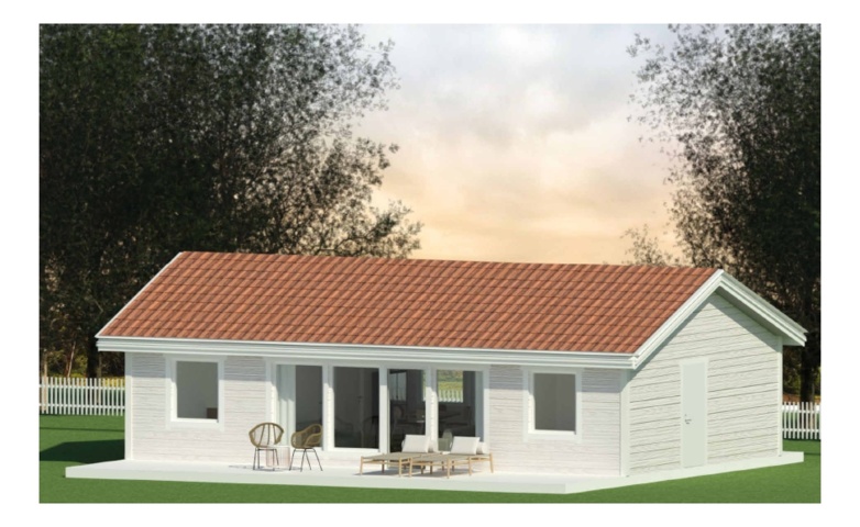 1493486-1 Frame for a single-storey holiday home or smaller villa of approximately 80 sq m