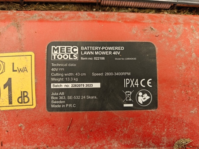 1493490-5 Battery-powered lawn mower Meec Tools 40V