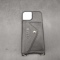 1461342-4 Mobilskal + tillbehör, 50  st, Galio – iPhone 13, svart läder, kortfack, axelrem