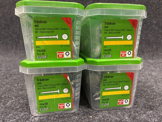 1494582-2 4 pcs Packs Wood Screw 10x50, Essve