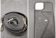 1461342 Mobilskal + tillbehör, 50  st, Galio – iPhone 13, svart läder, kortfack, axelrem