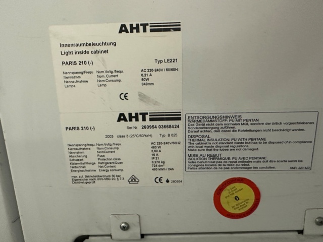 1495411-6 Frysdisk AHT PARIS 210