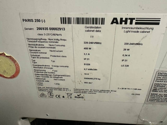 1495413-7 Frysdisk AHT PARIS 250