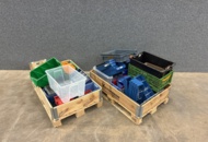 1495442 Assortment of plastic bins