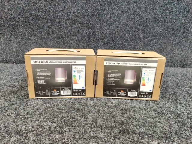 1495481-5 2 pcs Wall luminaires Lightab Stela Round Downlight IP44 Silver