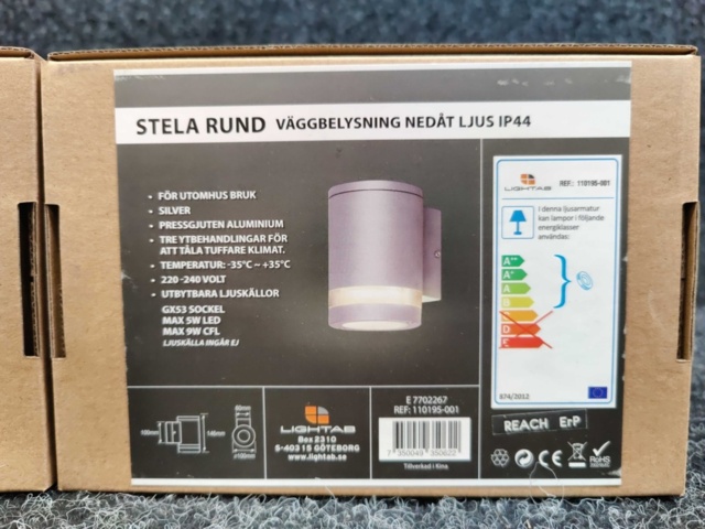 1495481-6 2 pcs Wall luminaires Lightab Stela Round Downlight IP44 Silver