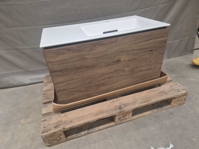 1495500-2 Bathroom vanity unit 90 cm – washbasin, electrical socket, drawer interior