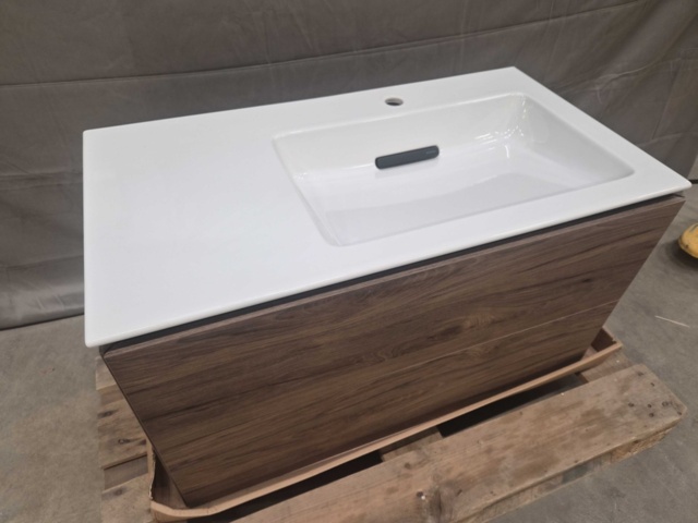 1495500-1 Bathroom vanity unit 90 cm – washbasin, electrical socket, drawer interior