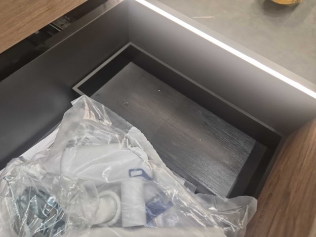 1495500-9 Bathroom vanity unit 90 cm – washbasin, electrical socket, drawer interior