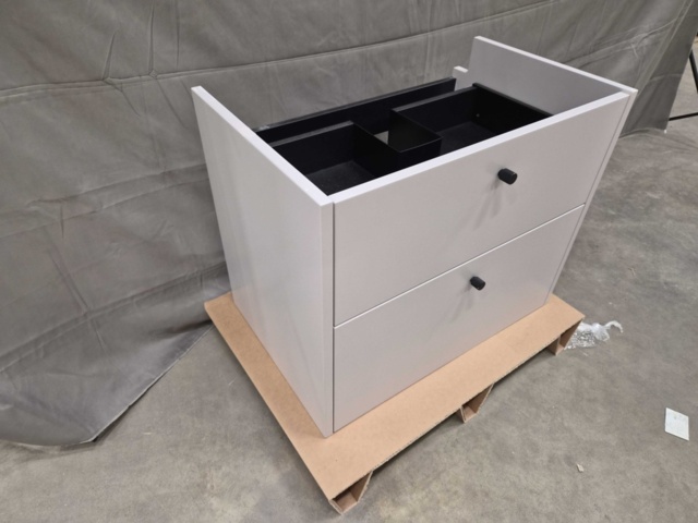 1495502-2 Bathroom chest of drawers 70 cm - demoex with drawer interior, water trap, two drawers