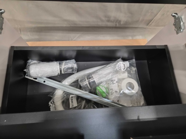 1495502-4 Bathroom chest of drawers 70 cm - demoex with drawer interior, water trap, two drawers