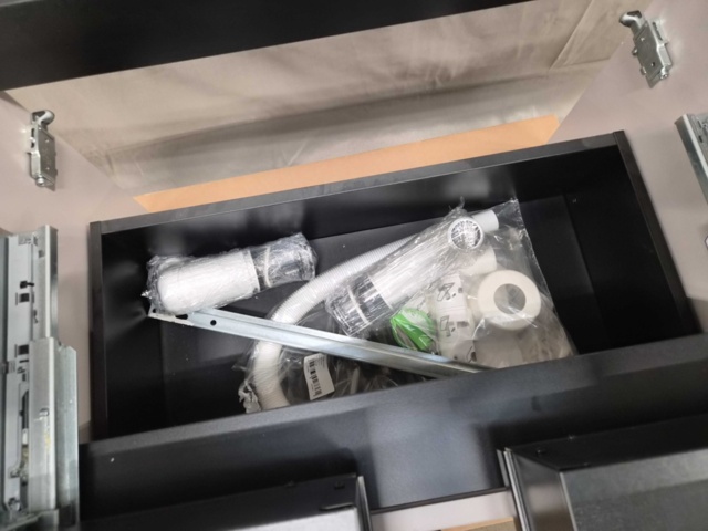 1496559-4 Bathroom chest of drawers 70 cm - demoex with drawer interior, water trap, two drawers