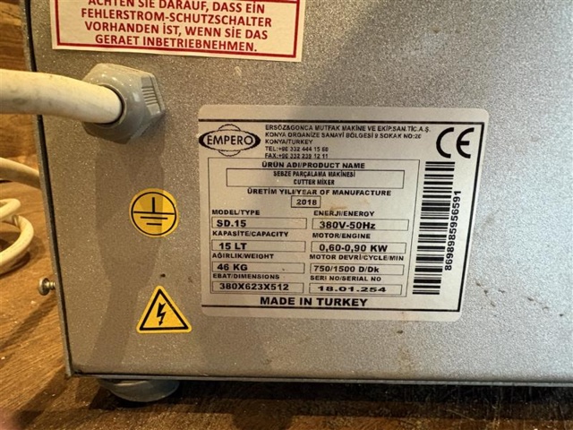 1471244-4 Empero SD.15 Cutter – 15 liters – 380V