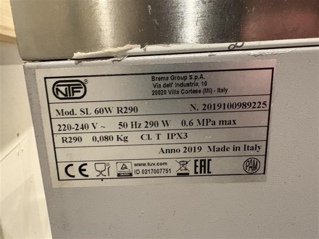 1471255-4 NTF / Brema SL 60W R290 Ismaskin – 2019