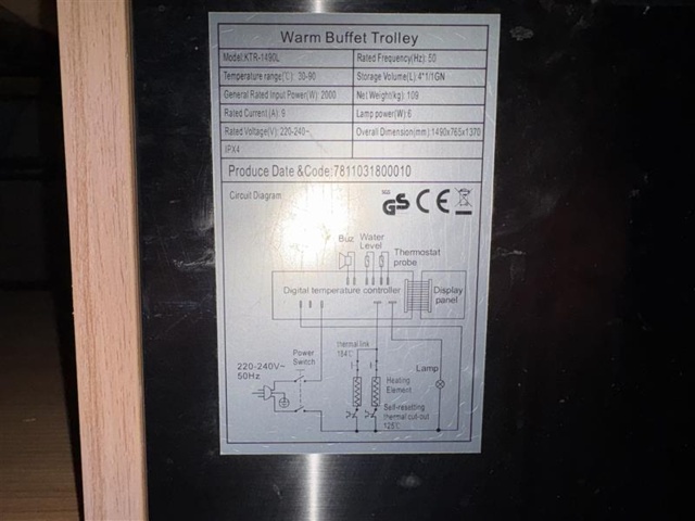 1471256-6 Varm Buffévagn / Warm Buffet Trolley