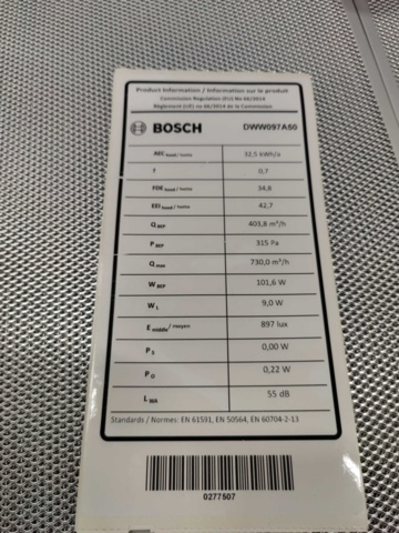 1496772-4 Köksfläkt Bosch DWW097A50