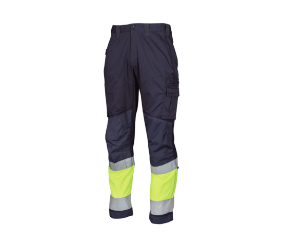 1498132-1 Work trousers, 3 pieces - Gesto Workwear, size C54/154, navy blue, reflective details