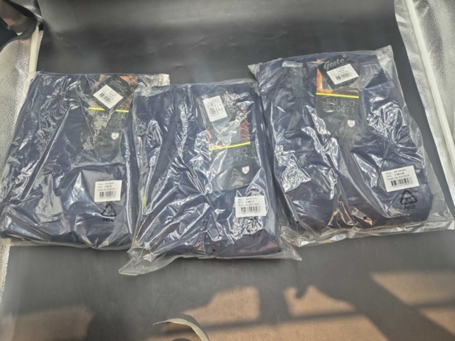 1498220-2 Arbetsbyxor, 3 st - Gesto Workwear, stl C48/148, marinblå, reflexdetaljer