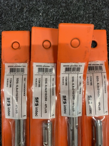 1498452-2 12 pcs Hammer drill SDS+-Holder 6 x 110, 6 x 260 & 6.5 x 310