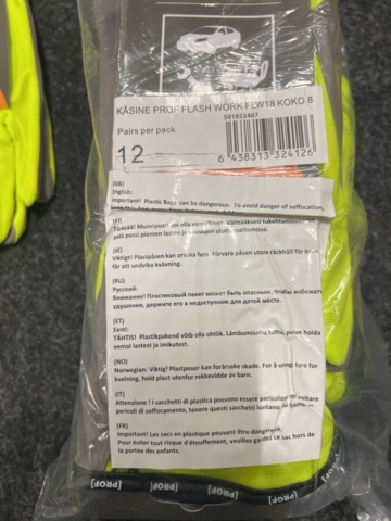 1498505-3 72 pcs Work gloves Prof flash work, size 8