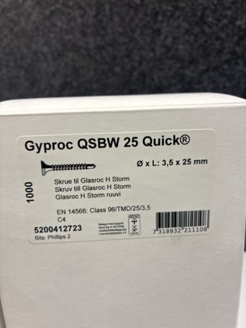 1498547-3 5 pcs Packs Gyproc QSBW 25 Quick screw 3.5 x 25 mm