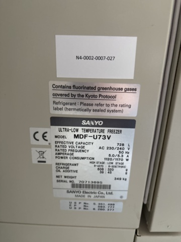 1428569-10 Freezer - SANYO MDF-U73V