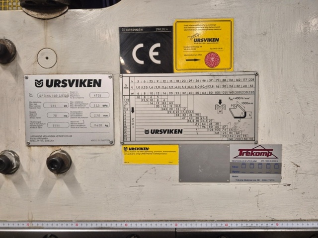 1499140-8 CNC kantpress – Ursviken OPTIMA 100, Cybelec DNC 900, 3,1 m