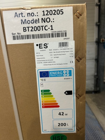 1499196-2 High quality stainless steel buffer tank 200 L - with 20m loop 061