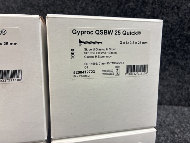 1498544-2 6 pcs Packs Gyproc QSBW 25 Quick screw 3.5 x 25 mm