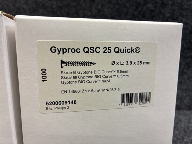 1498598-2 6 pcs Packs Gyproc QSC 25 Quick screw 3.9 x 25 mm