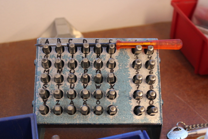 1476285-4 Tools and equipment in the locksmith workshop