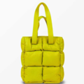 1461313-1 Handväska - Stylism Denmark, modell 11, lime, quiltad shopper, äkta fårskinn