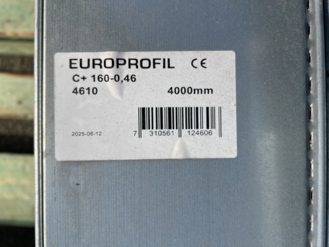 1094813-6 Ca 55 st Stålreglar Europrofil C+ 160mm L 4000mm