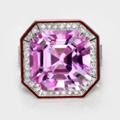 1500930-1 Ring 14K White Gold with Kunzite and Diamonds IGI certificate