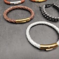 1502446-3 Armband 5 st, - Perle Fini, läderarmband, dubbelpärlarmband