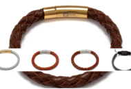 1502446 Armband 5 st, läderarmband, dubbelpärlarmband