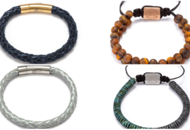 1502447 Armband 5 st, läderarmband, dubbelpärlarmband, plattpärlarmband