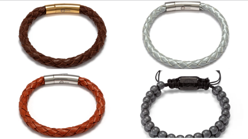 1502448-1 Armband 5 st - Perle Fini, flätat läderarmband, dubbelpärlarmband 6 mm