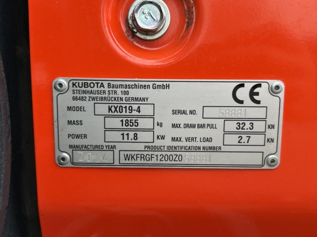 1457611-34 Minigrävare - Kubota KX019-4 Rototilt, -2014 och släp
