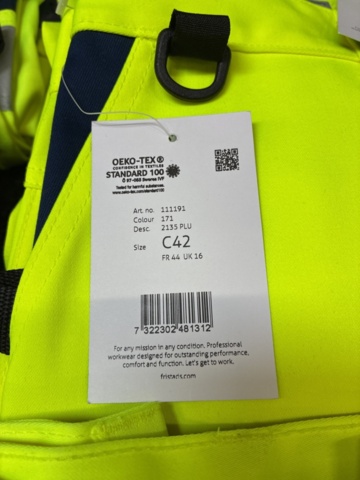 1502761-8 7 pcs Work trousers Fristads 111191-171, size C34, C40 & C42