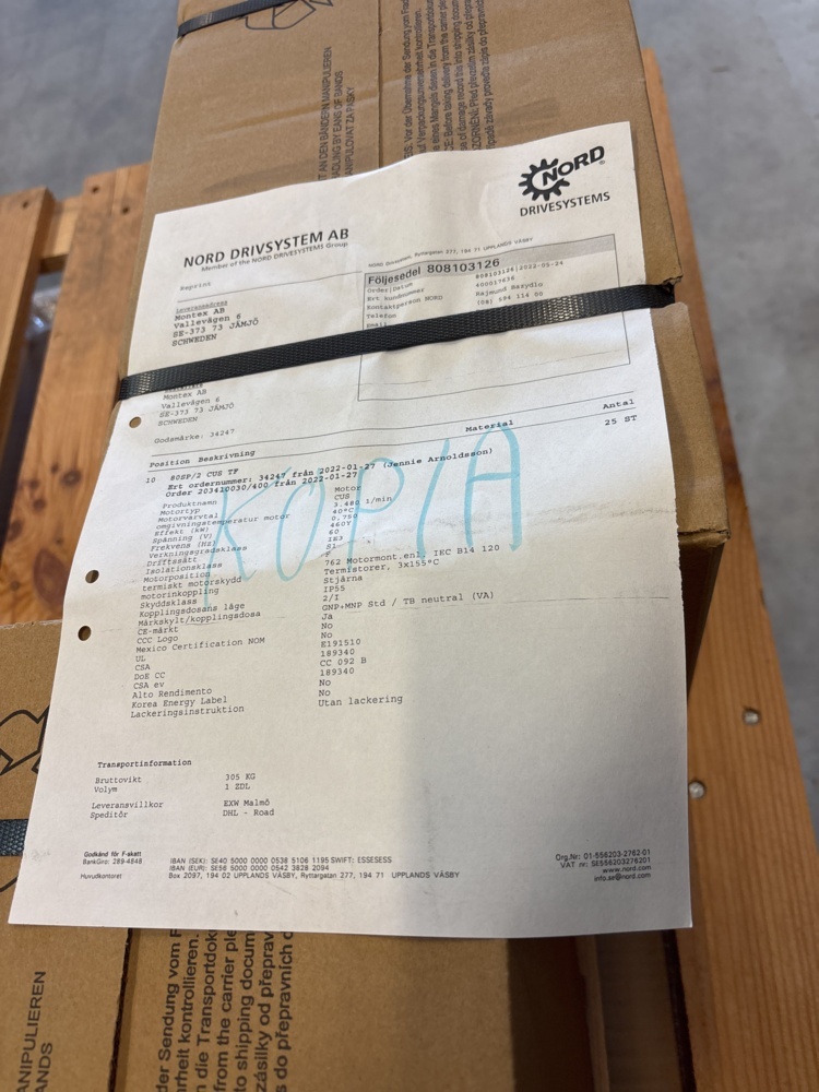 1502816-2 8 st Siemens 0,75 kW IE3 elmotorer – Nya – IP55 – 230/400V