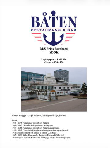 1501154-3 Restaurant and event boat - M/S PRINS BERNHARD